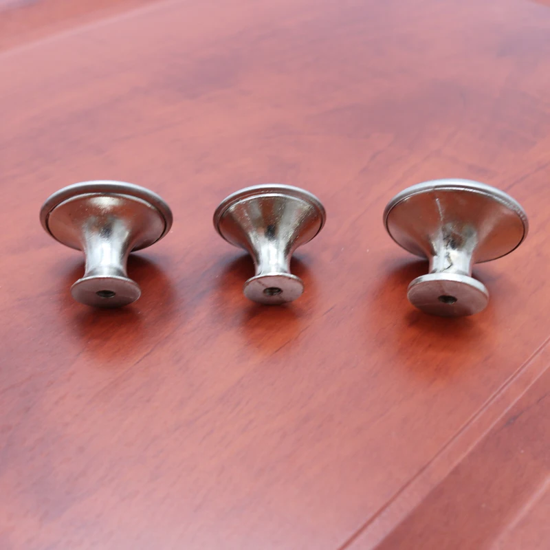 Diameter 23mm 27mm Zinc Satin Nickel Cabinet Pull Cupboard Drawer Handle Knobs Wardrobe With Screw Furniture Hardware | Обустройство