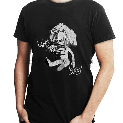 Новинка Мужская хлопковая футболка с надписью Babes In Toyland черная размеры от S до