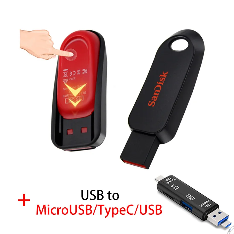 CZ62 Y211 SanDisk USB флэш-накопитель 16 ГБ 32 ГБ 64 ГБ флеш-накопитель 16 Гб Флешка флеш-диск USB 2,0 Регулируемая карта памяти черный U диск - Цвет: CZ62 Y211