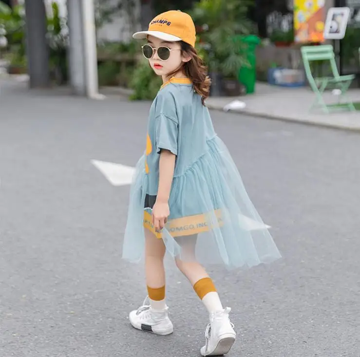 2020 Korean style girls patchwork ruffles dress fashion summer dresses 4-9 years F290 | Детская одежда и обувь
