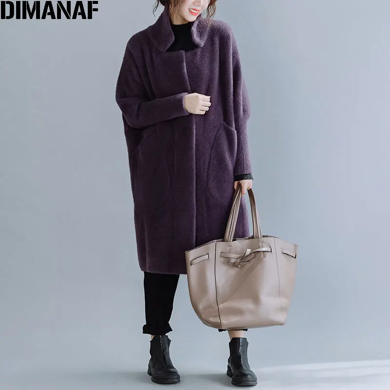 DIMANAF зимняя женская верхняя одежда больших размеров куртка пальто из толстой