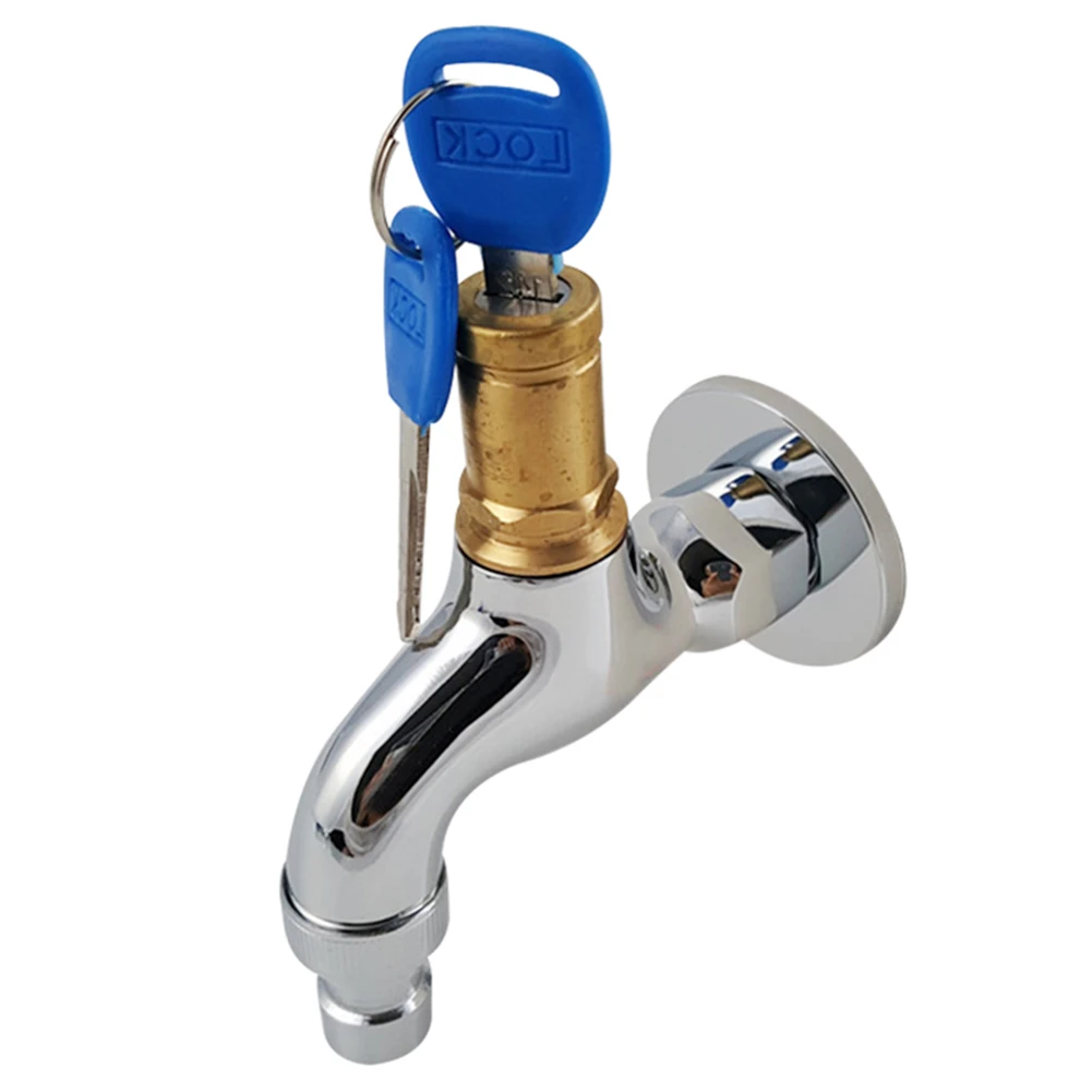 Водопроводный кран с замковым ключом противокражный одним отверстием