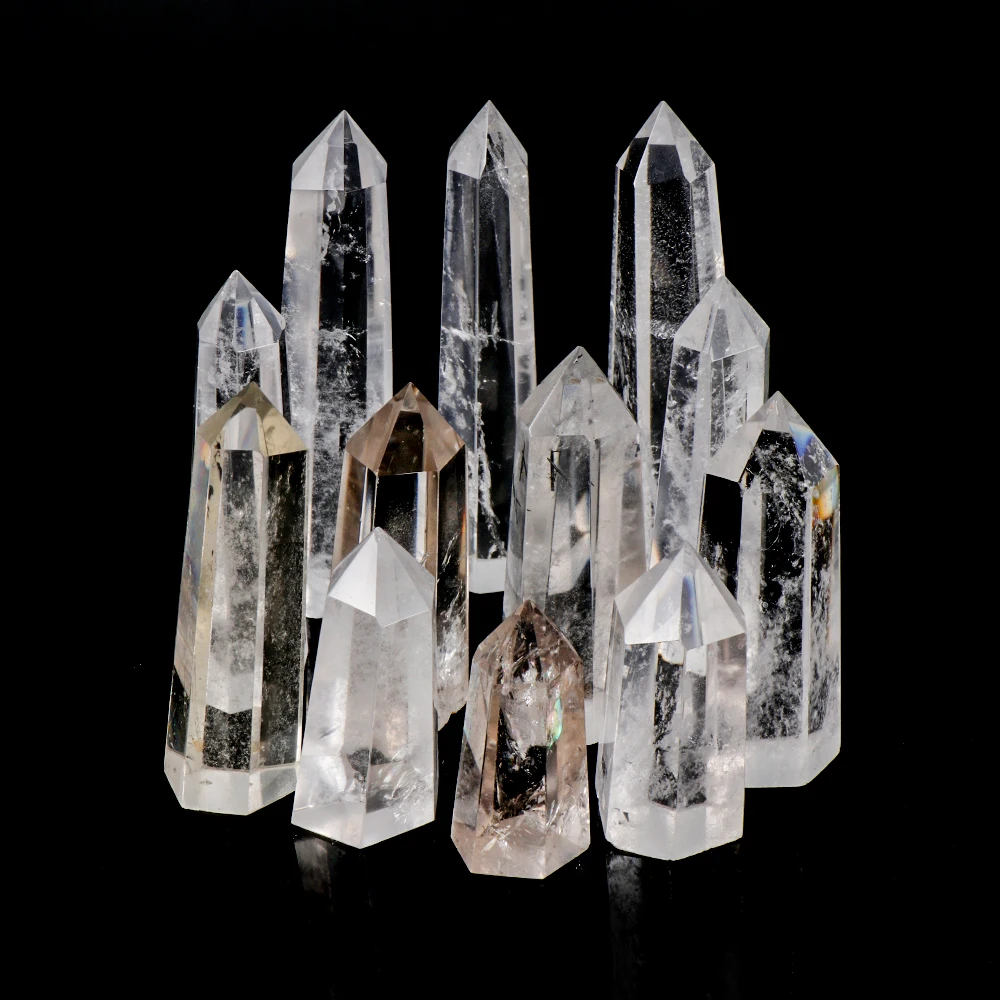 Модная Натуральная прозрачная кварцевая колонна кристаллическая палочка