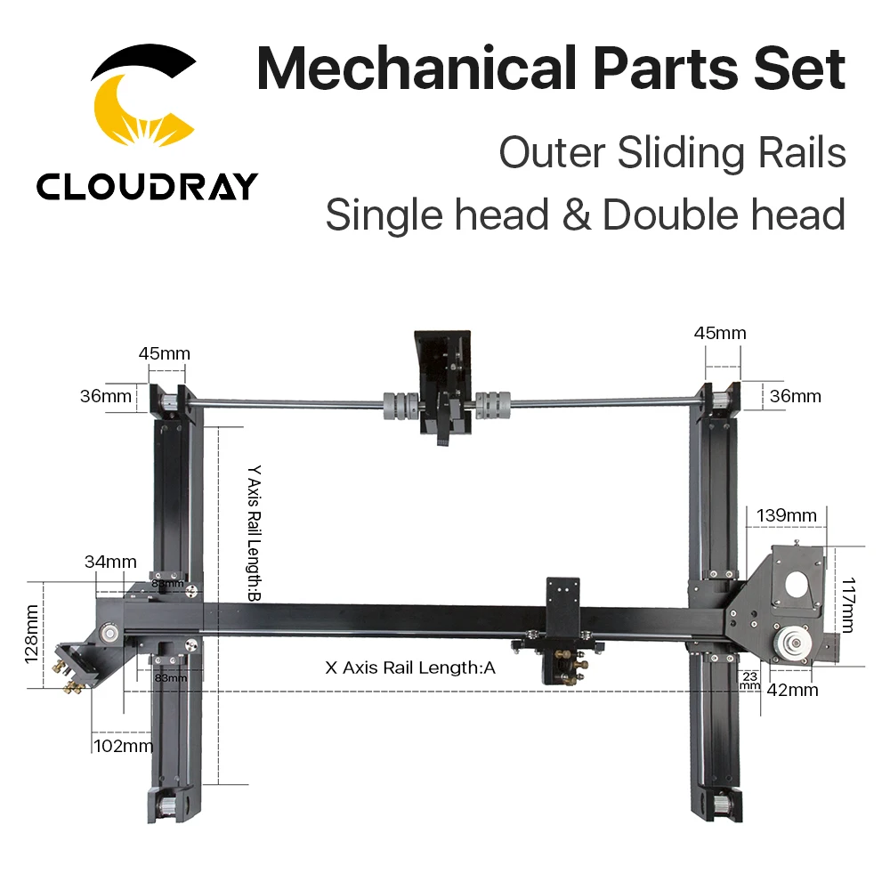 Набор механических деталей 1300 мм * 900 лазерные наборы с одной головкой внешний