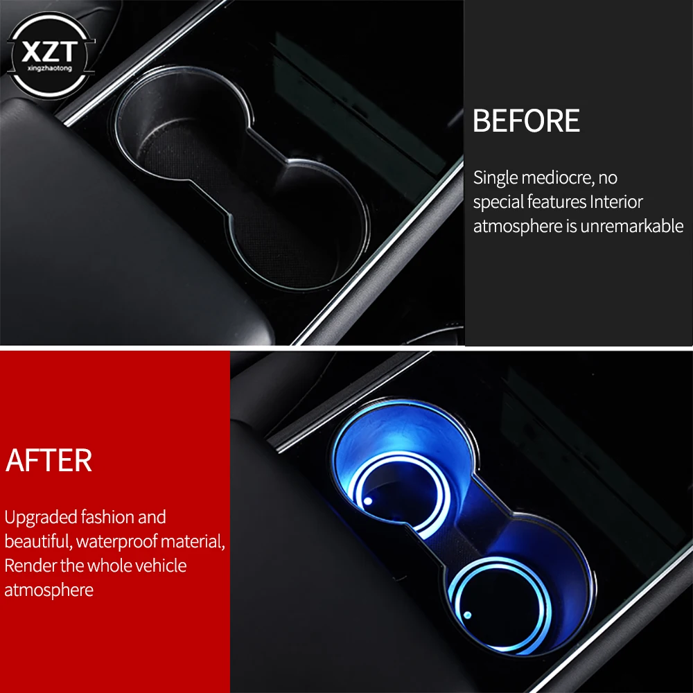 Цветной светодиодный держатель для стакана с USB портом стеклянная подсветка