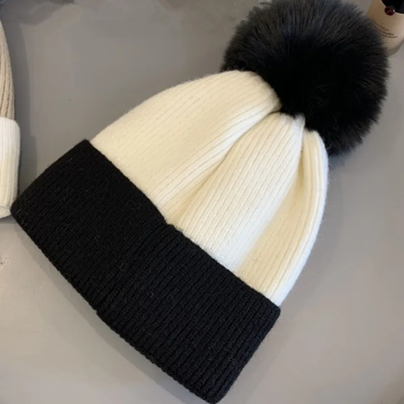 Moment 2020 New  Unisex Women's Autumn And Winter Hats Angora100% Double Layer Warm Hat Wool Hat Warm Knitted Hat