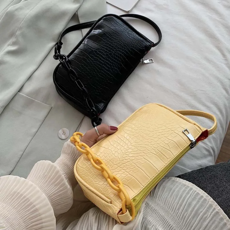 Маленькие женские сумки на цепочке карамельных цветов модный саквояж плечо из