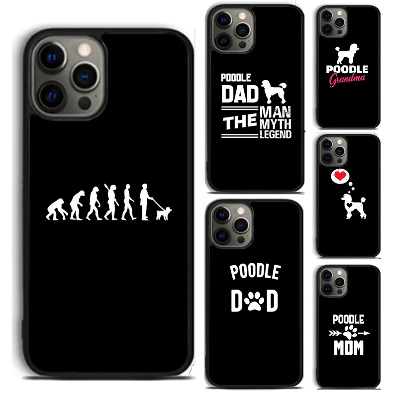 Чехол для телефона с изображением пуделя, мамы, папы для Samsung S21, S22 Ultra, для iPhone 11, 12, 13, 14 Pro Max, XS, XR, 8, 7 Plus