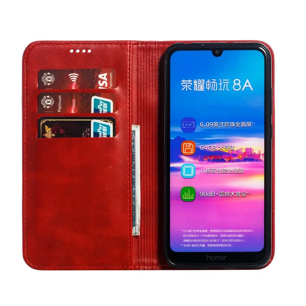 

MaikcQ Strong Magnetic Leather Wallet Flip Card Slots Phone Case For Huawei Honor 8A 10 Lite P30 Pro P20 Pro P20 Lite Y5 Etc.