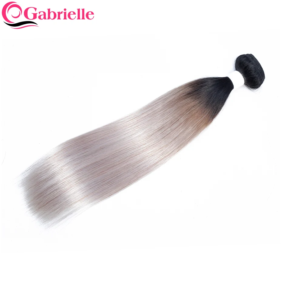 Прямые бразильские волосы Gabrielle пряди Омбре T1B/серый Remy для наращивания Ot Silver