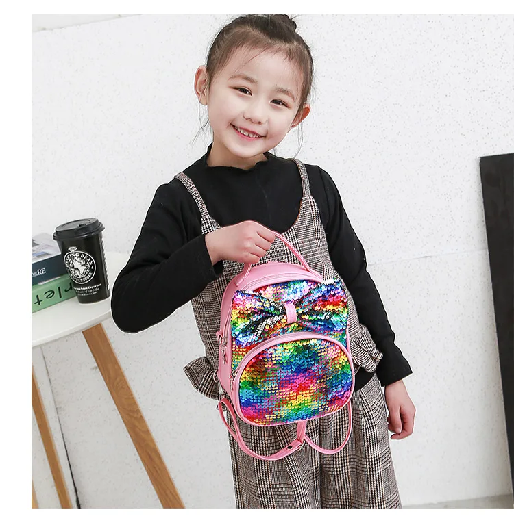 Детская сумка на плечо милый Модный повседневный дорожный рюкзак с блестками и