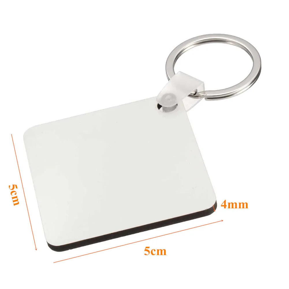 10 шт. квадратная пустая МДФ доска сублимационная печать брелоки для термопресс