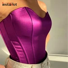 Женский классический приталенный пояс InstaHot, однотонный обрезанный корсет, летний топ для вечеринки, уличная одежда, повседневный винтажный женский сексуальный пояс