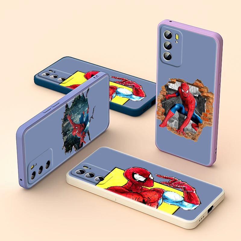 

Avengers Spiderman Marvel Cool For OPPO Reno 6 5 4 3 2 2Z Find X3 X2 Neo Lite Pro Plus 5G Liquid Silicone Soft Cover Phone Case