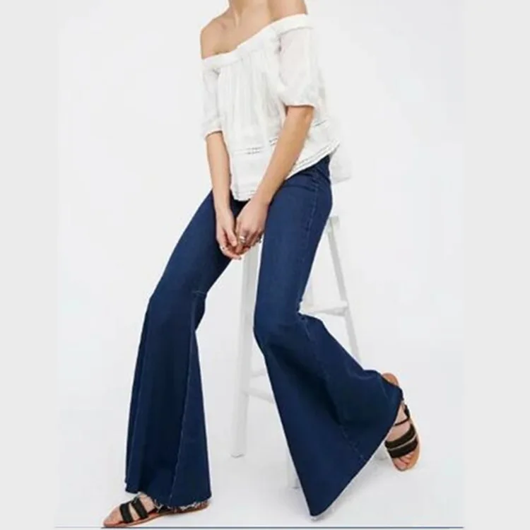 

Women's Stretch Flared Jeans High Waist Flared Leg Design Slim Fit Soft Denim Trousers Skinny Retro 2020 Fashion Plus Size