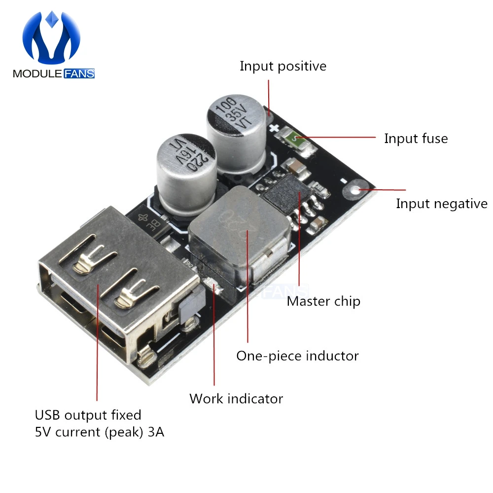 Понижающий преобразователь QC3.0 QC2.0 USB DC-DC зарядный понижающий модуль 6 В-32 В 9 в 12 24