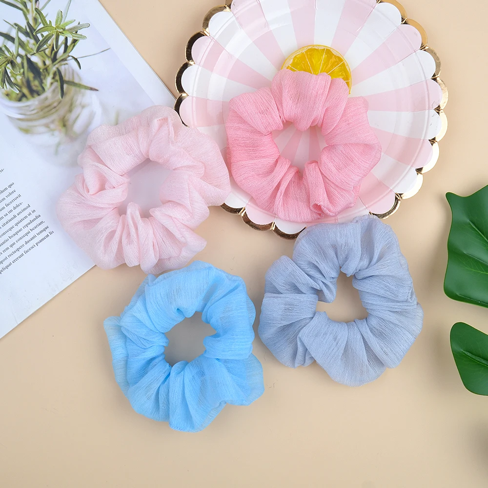 Однотонная винтажная резинка для волос женщин и девушек эластичная заколка