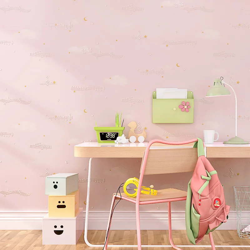 Рулон детских обоев для дома и музыки бумажные нетканые обои синего бежевого