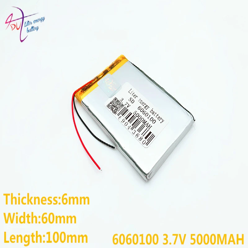 3 7 в 5000 мАч 6060100 полимерный литий-ионный/литий-ионный аккумулятор для GPS mp3 mp4 mp5 dvd
