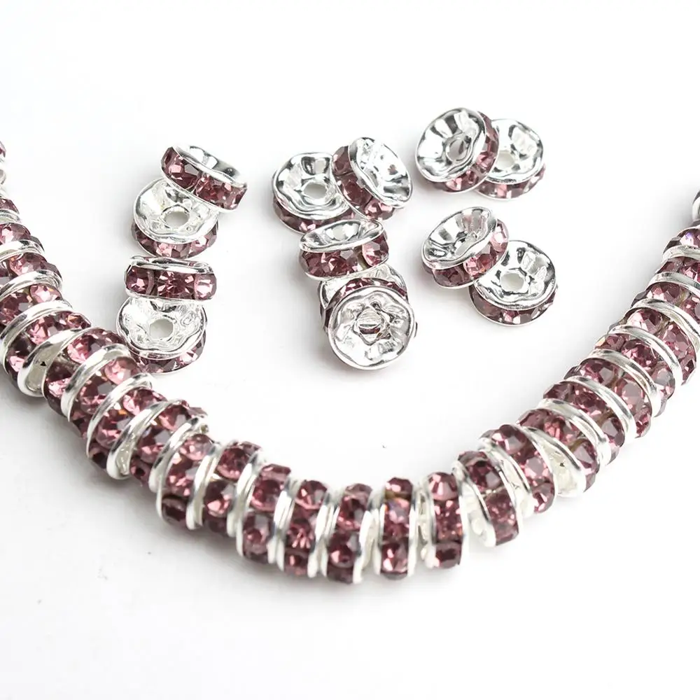 8 мм фиолетовые круглые стразы бусины для изготовления ювелирных изделий DIY