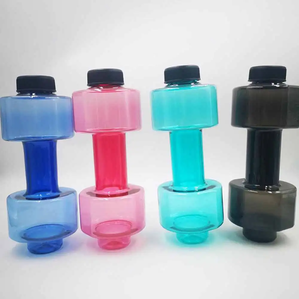 

Sports Water Bottles Portable 550ml Leakproof Dumbbell Shape Plastic Cup for Fitness Men and Women Outdoor Indoor