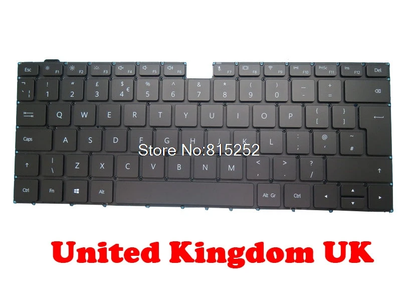

Laptop UK Keyboard For HUAWEI MateBook X Pro MACH-W19B MACH-W19C MACHR-W19L Mach-W19 MACH-W29 MACH-WAH9LP 9Z.NEXBH.00U NSK-360BH