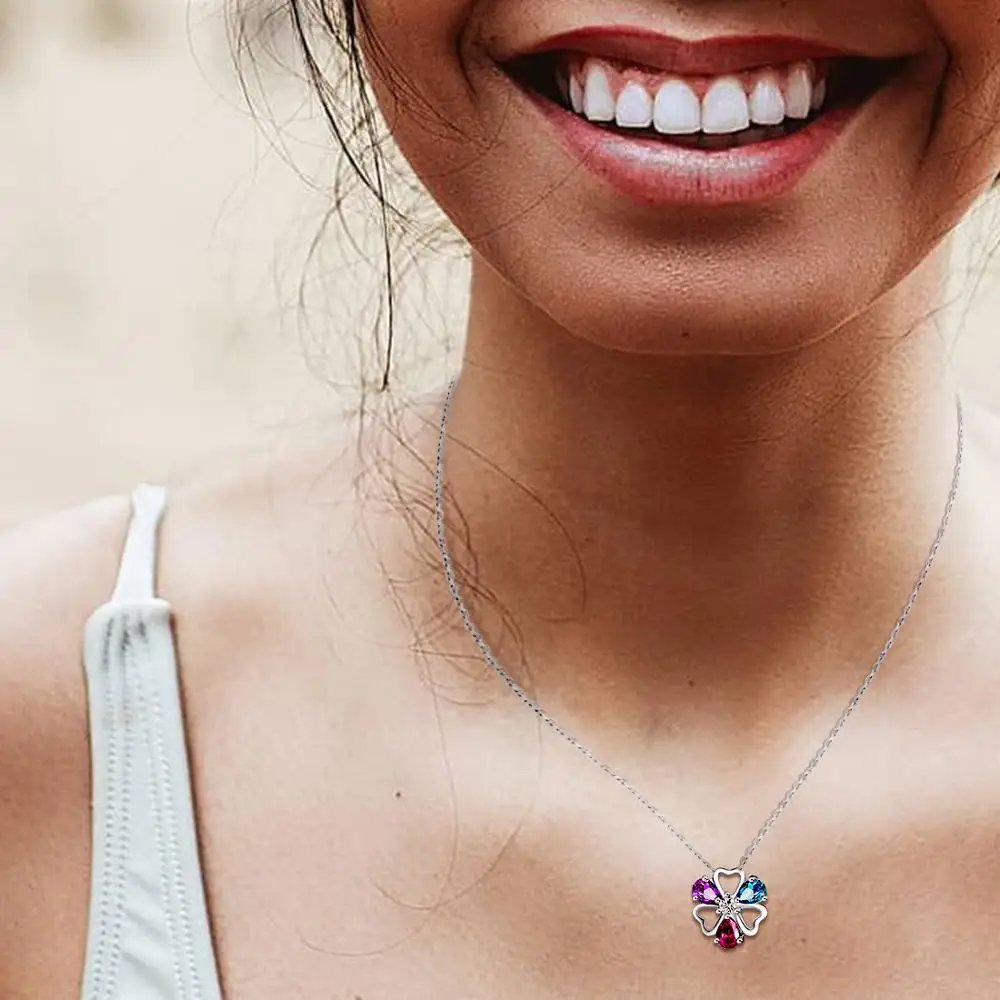 E 925 пробы серебряные ожерелья с цепочкой для женщин серебро цветов подвеской