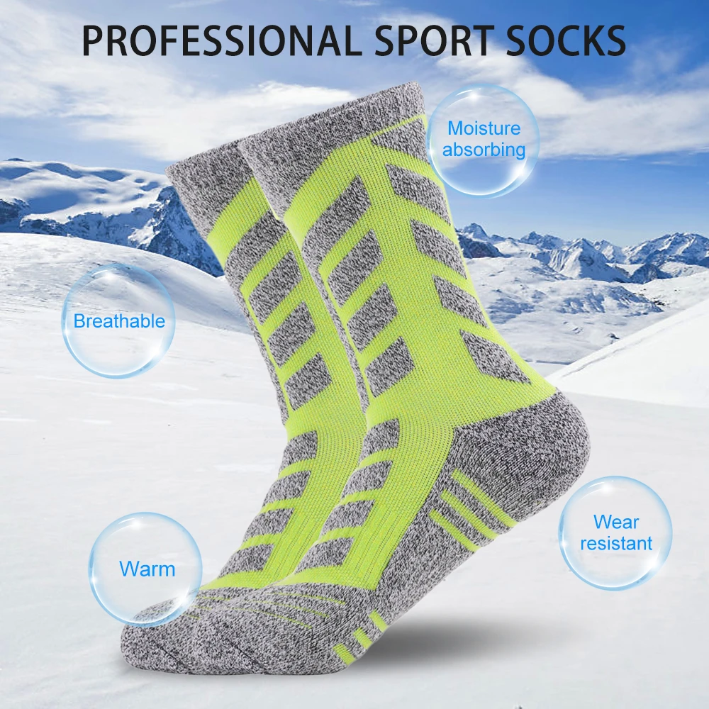 5 пар мужские и женские спортивные носки толстые вязаные зимние дышащие для