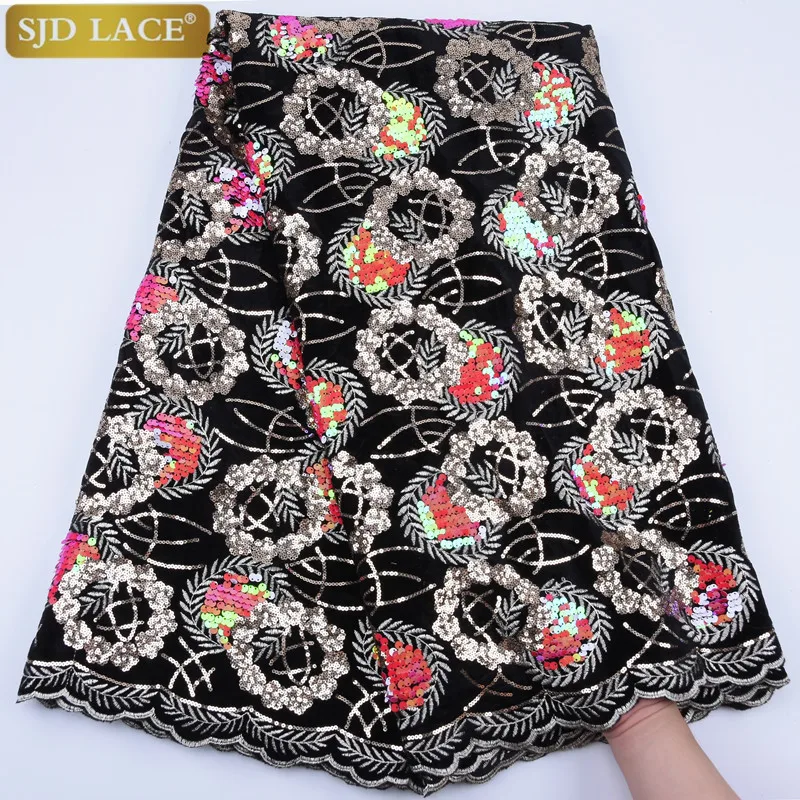 Высококачественные африканские бархатные кружевные ткани ручной работы