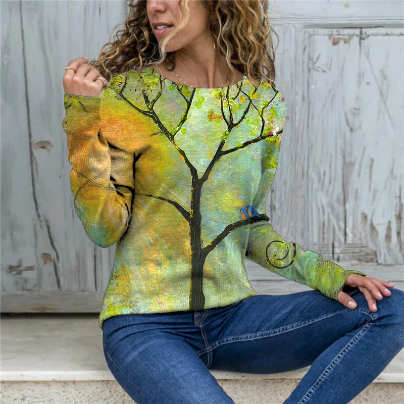 Модная футболка с принтом тай-дай женская одежда лето-осень 2021 года новые