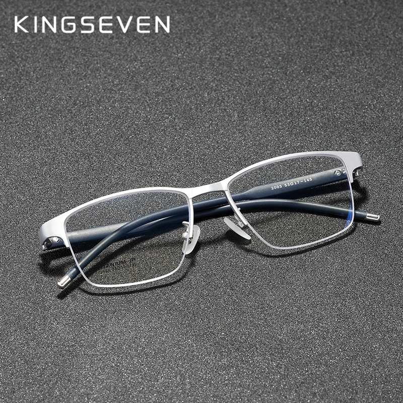 KINGSEVEN чистые титановые оптические очки оправа для мужчин 2020 квадратные
