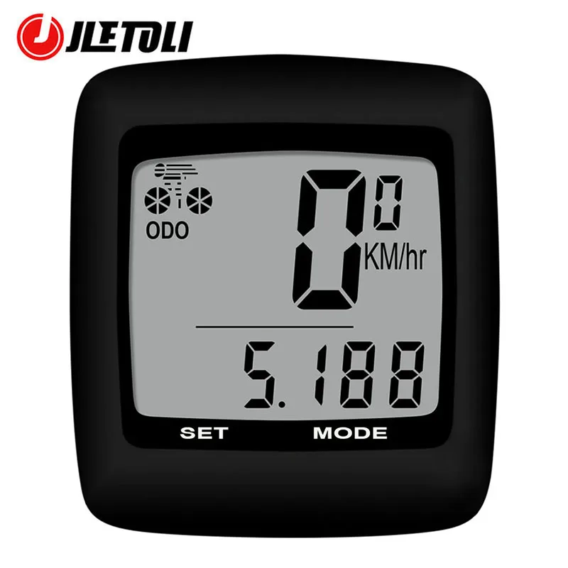 

JLETOLI Wired Bicycle Speedometer LCD Display Waterproof Bike Stopwatch Thermometer Cycling Computer Bicycle Accessories English