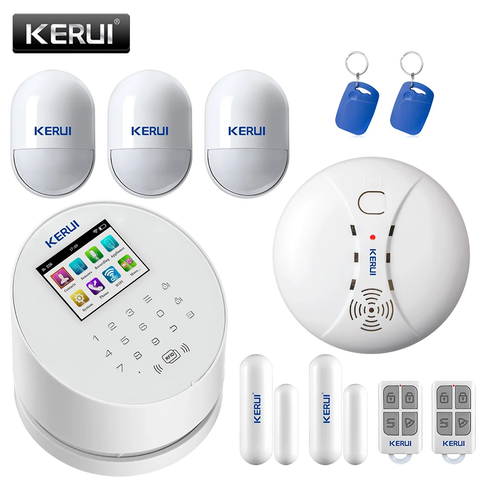 Умная Система сигнализации KERUI W2 для дома Wi Fi GSM PSTN Антивор RFID карта отключение