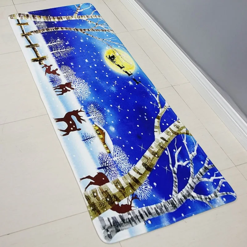 Рисунок на рождественскую тематику Прямоугольный Коврик Противоскользящий