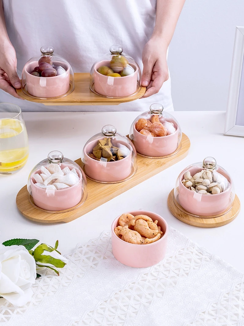 Японская посуда черная керамическая тарелка для десертов фруктов креативная