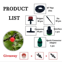 25m diy drip irrigation system automatic watering garden hose micro drip garden watering kits with adjustable drippers