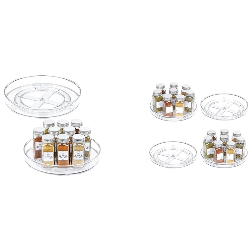 

Clear Lazy Susan Organizer,Turntable Spice Rack For Cabinets Kitchen,Bathroom,Pantry Organization And Storage