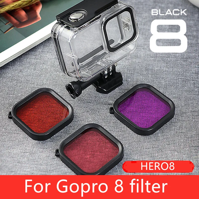 60 м go pro 8 корпус для GoPro Hero 8 черный защитный чехол водонепроницаемый корпус для GoPro 8 экшн-камера красный фильтр аксессуары