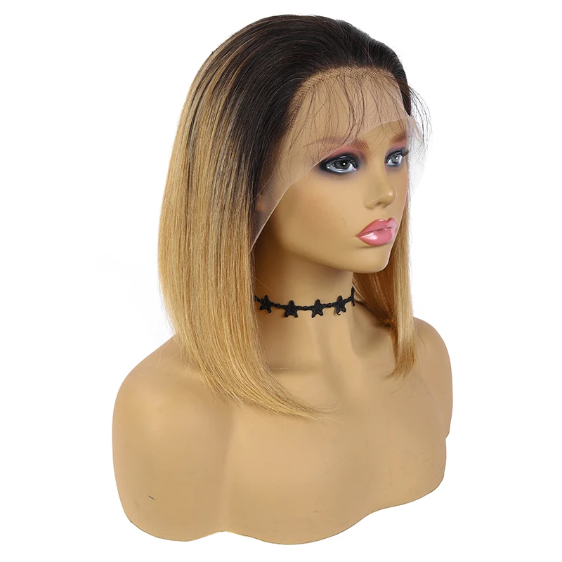 13x4 человеческие волосы спереди бразильские прямые короткие парики для женщин