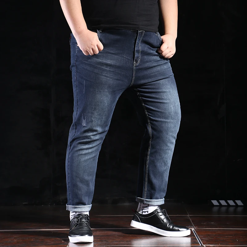 Джинсы оверсайз с полным весом 300 фунтов очень большие мужские брюки 160 кг тонкой