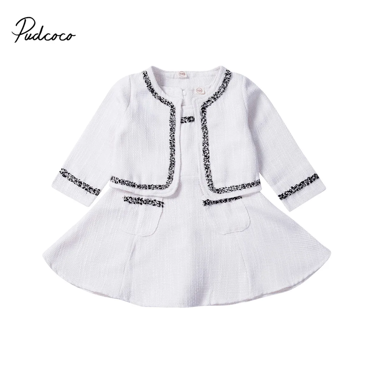 Pudcoco/комплекты одежды для маленьких девочек однотонное пальто с длинными