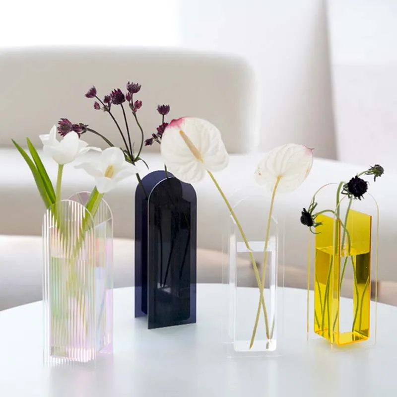 

Nordic Ins Simple Acrylic Transparent Vase Decoration Living Room Arrangement Dried Flower Water Culture Hydroponics