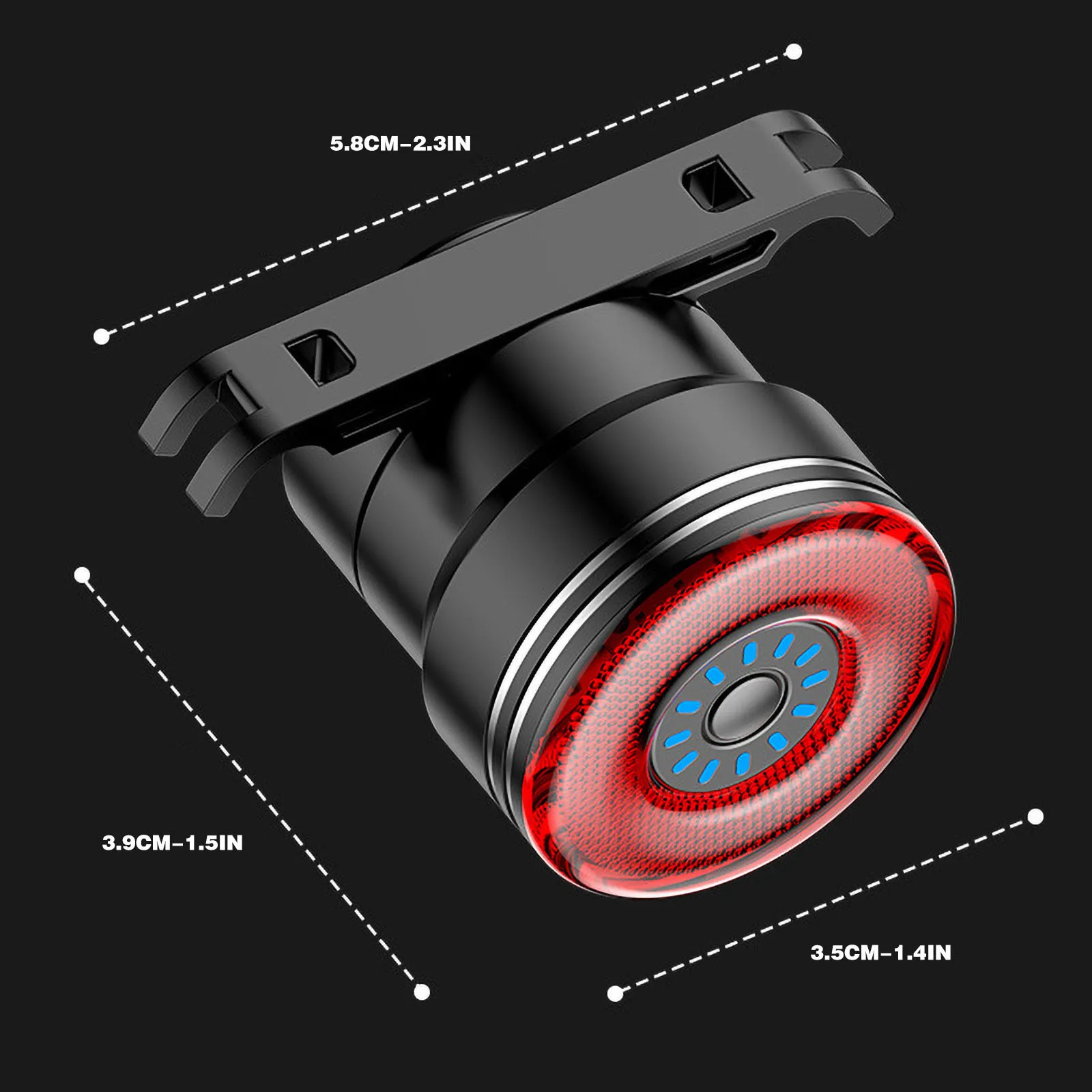 

Smart Bicycle Tail Rear Light Auto Start Stop Brake IPX6 Waterproof USB Charge Cycling Tail Taillight Bike LED Lights