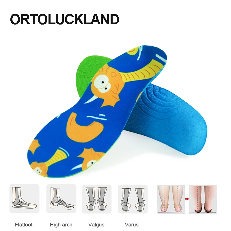 

Children Orthopedic Insoles For Flatfeet Shoe Accessories Kids Boy Girls Arch Support Cartoon Animal Prints Pads Size20 To 34