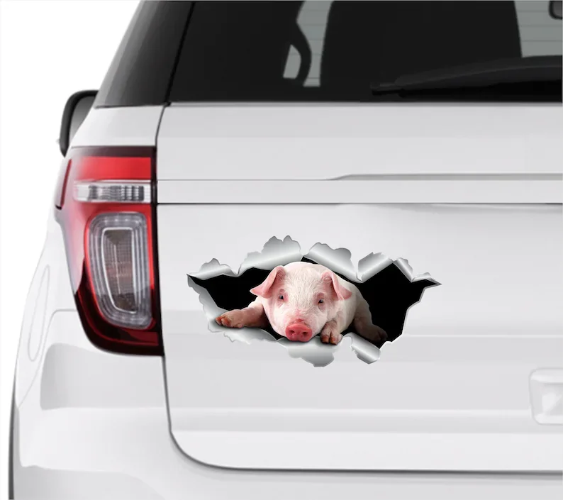

Pig decal Car decoration Pig sticker Auto pig sticker Car decal Vinyl decal Animal decal Farm sticker Cute pig sticker Pink