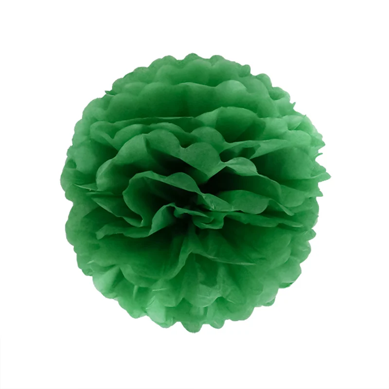 WEIGAO 5 шт. 10/20/30 см ткани Бумага Pom Poms День рождения фон Бумага помпонами цветы Свадебные украшения Baby Shower Декор - Цвет: Dark Green