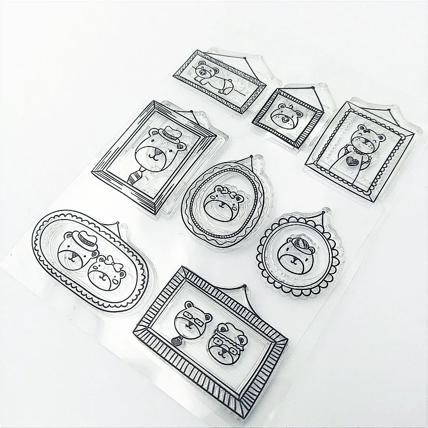 Прозрачные штампы 11*16 см для фотографий семьи медведя/Силиконовые пломбы