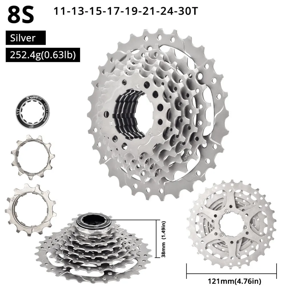 

Alloy Steel SWTXO 8-Speed 8S Cassette Freewheel 11-23/25/28/30/32/34/36T