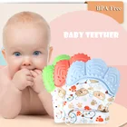 Детские силиконовые рукавицы, перчатки-грызунки, пищащие, для ухода за зубами, молярные рукавицы для новорожденных, жевательные рукавицы для кормления, прорезыватель, игрушки-