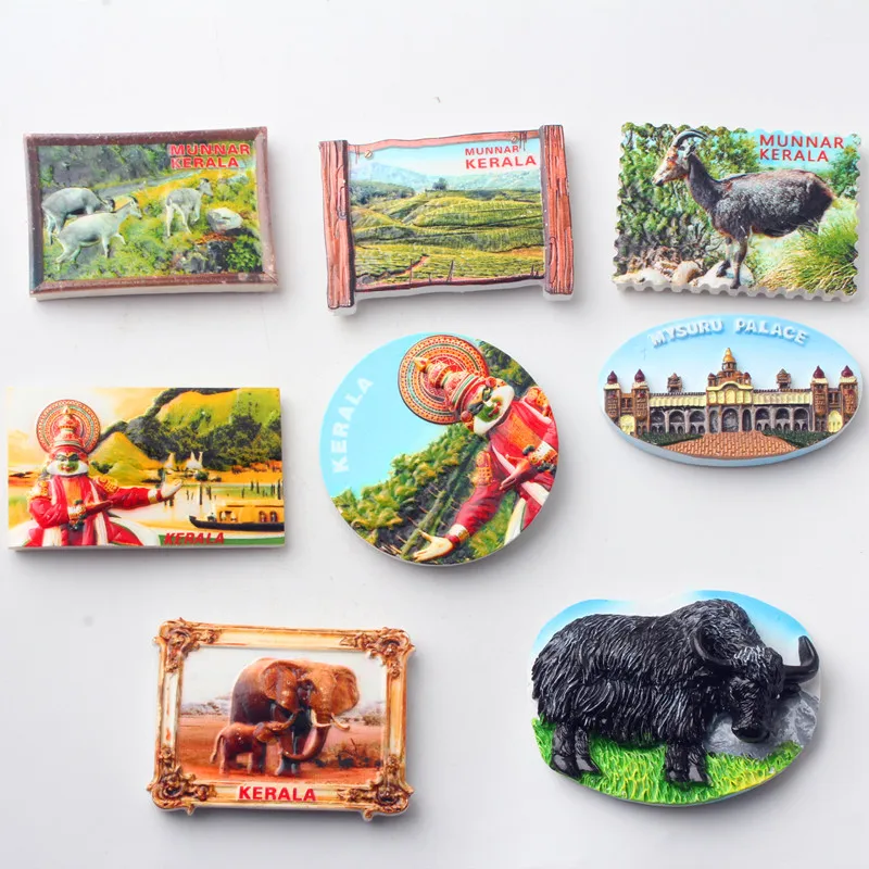 3D магниты на холодильник для Индии Керала дорожный сувенир магнитная наклейка